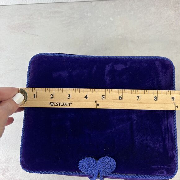 Goldsmith Vintage Velvet Holder Cobalt Blue 90s Maximalist Bold Decor - Picture 11 of 14